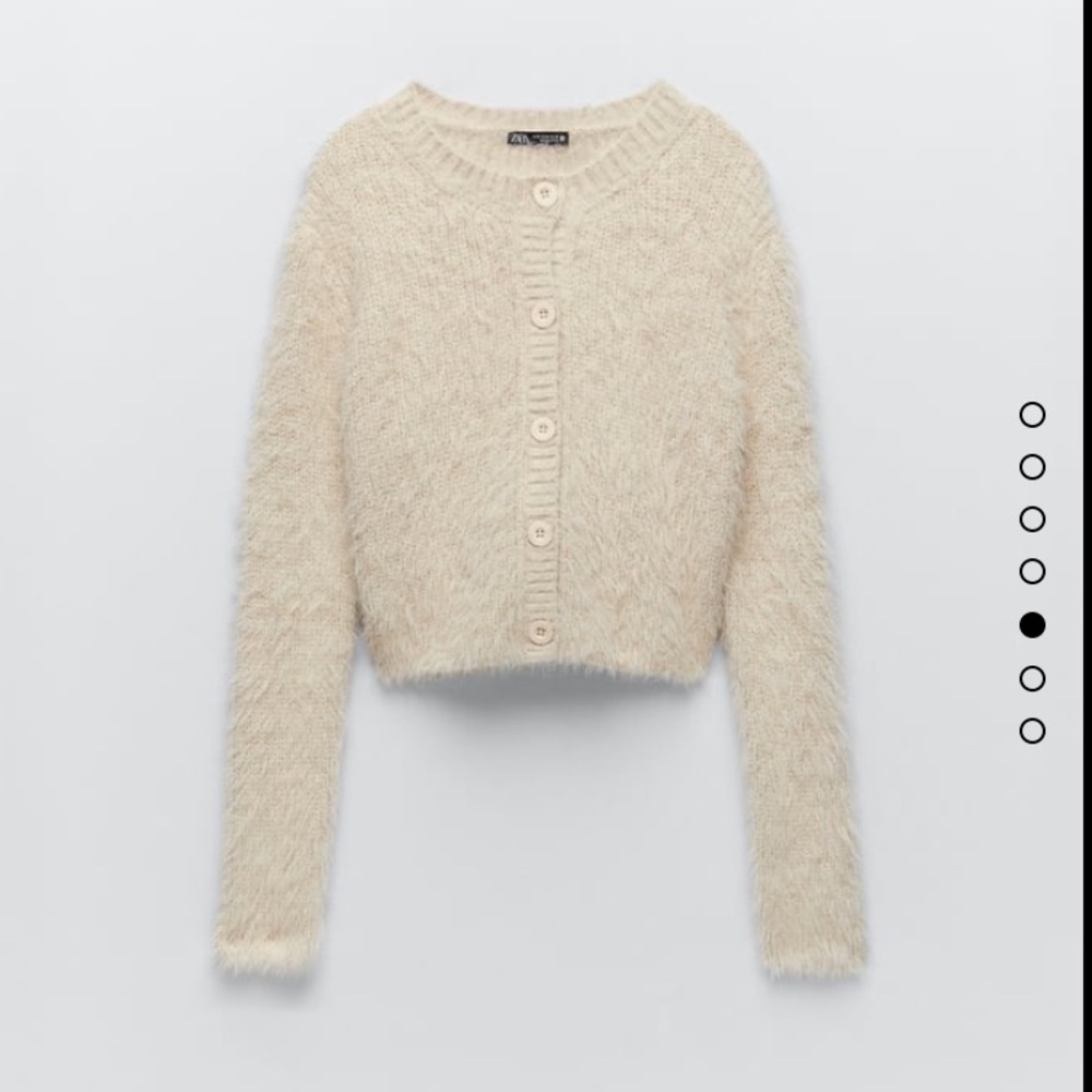 Zara blogger favorite faux fur fuzzy cardigan